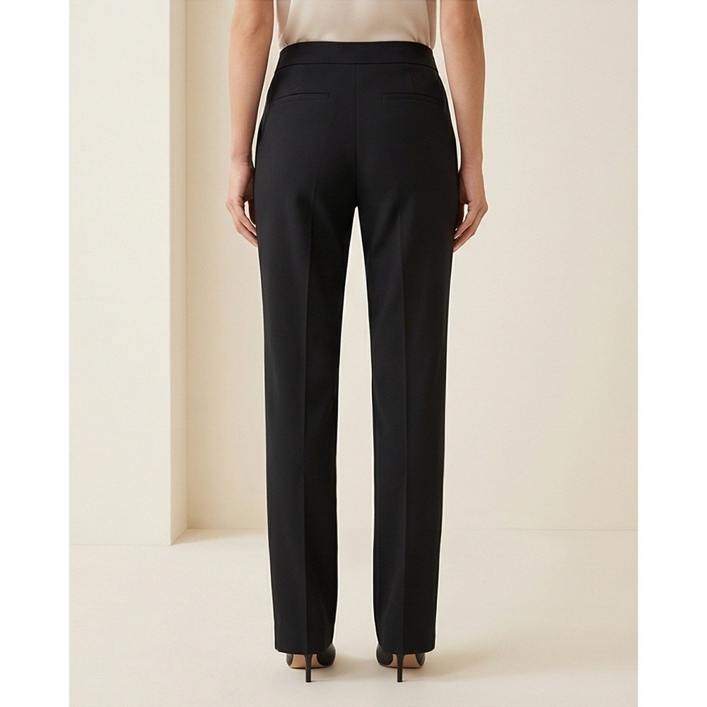 Armani Collezioni 6 Womens‎ Black Wool Blend Pants Italy Zip & Hook Pockets